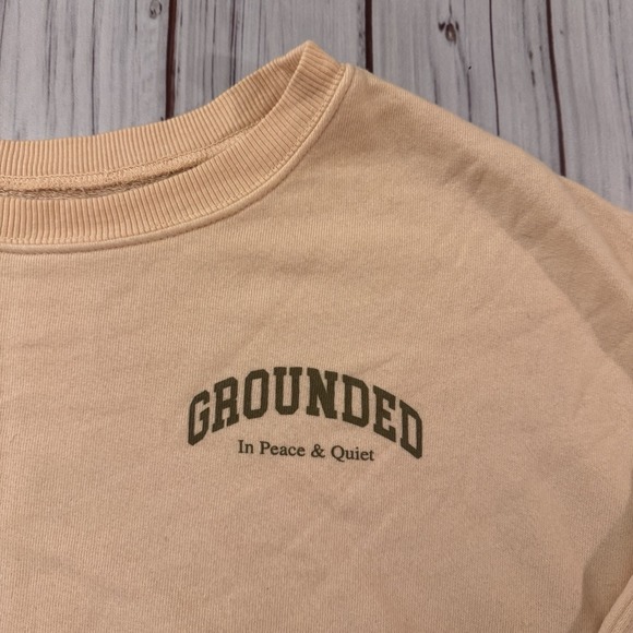 We The Free Free People Oversized Grounded Sweatshirt Peace & Quite Large - Picture 3 of 7